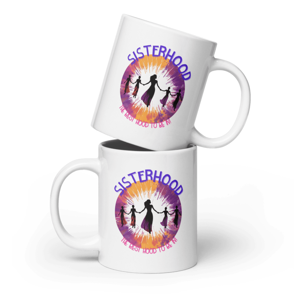 Sisterhood Silhouettes White Glossy Mug