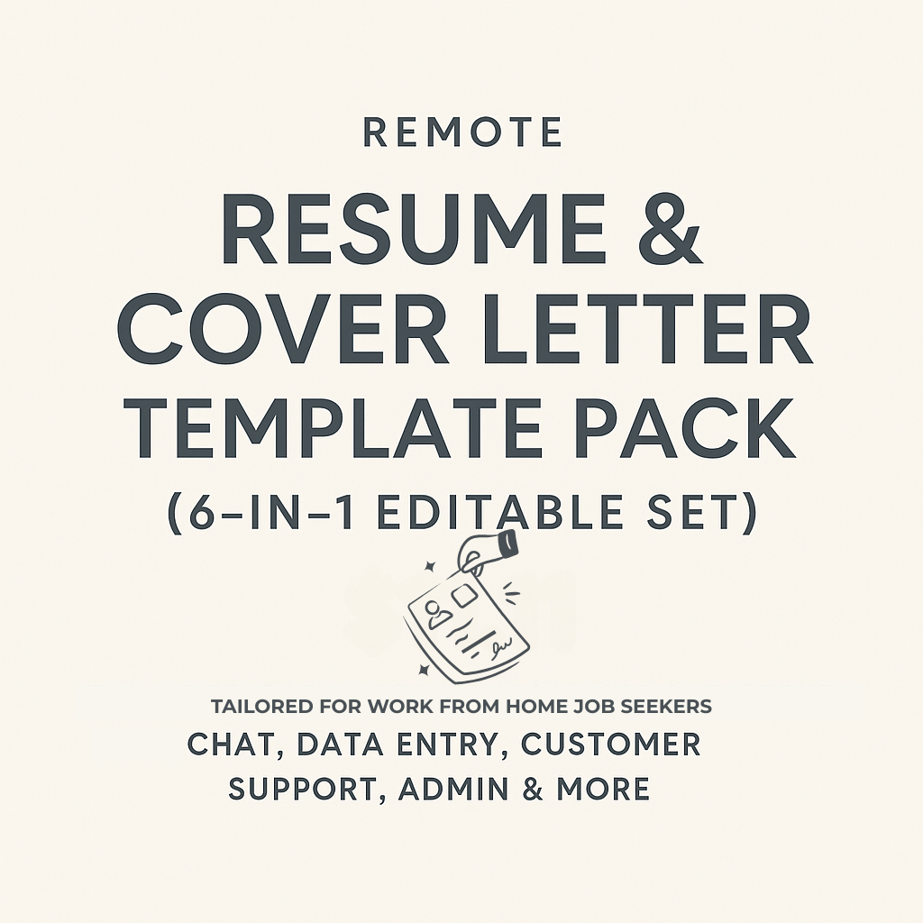 Remote Resume & Cover Letter Template Pack